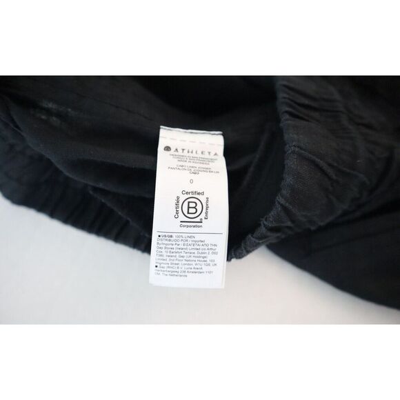 Athleta 530642-02 Women's Sz 0 Black Cabo Linen Jogger Pants - Picture 10 of 11